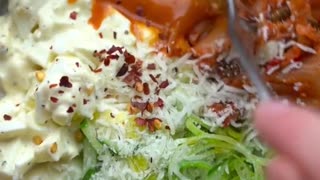 Savoury #steelcutoats #breakfast inspiration with #eggsalad , #kimchi