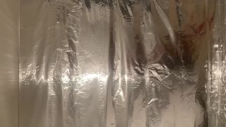 Microwaves hitting and moving tinfoil