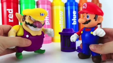 Learn Colors With Super MARIO Bros Colorful Crayons _ Best Learning Video for Toddlers _ Educational