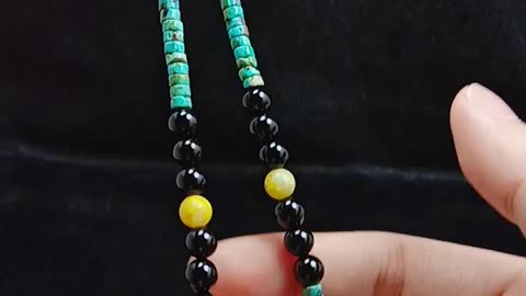 Natural turquoise onyx spiny oyster bumble bee colorful necklace full strand 16inch