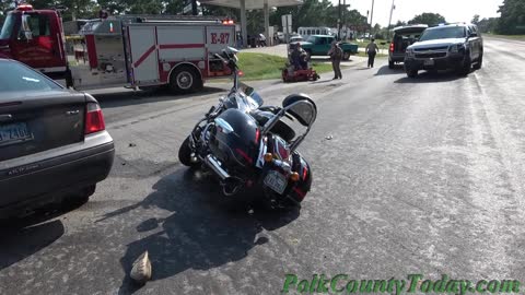 MOTORCYCLIST FLOWN TO HOUSTON AFTER COLLISION WITH CAR, BLANCHARD TEXAS, 08/01/21...