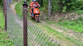 Children on motorbikes