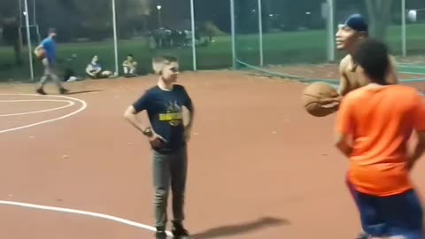 Handsome young man scores impeccable shot