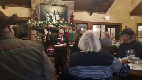 Brian K Pritchard for GAHD7 speaks at Gilmer GOP Christmas Party