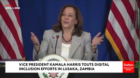 JUST IN- Vice President Kamala Harris Touts US's Digital Inclusion Efforts In Lusaka, Zambia