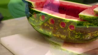 Creative carving of watermelon