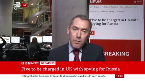 Five to be charged in UK with spying for Russia