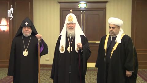 Ereticul Ecumenist Kiril PRIETESUG cu Monofizit Garegin II,Mahomedanul Allahsukiur,28 noiembrie 2011
