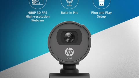 HP w100 480P 30 FPS Digital Webcam with Built-in Mic