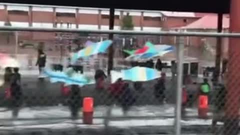 Video Shows Children Freezing On Buckets As They Eat Lunch Outside Due to COVID