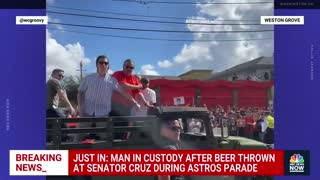 Man Arrested After Throwing Beer can At Senator Ted Cruz During Astros Parade