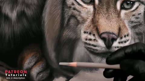 Hyper-Realistic Wild Cat Drawing: A Masterpiece in Detail😱💥🔥