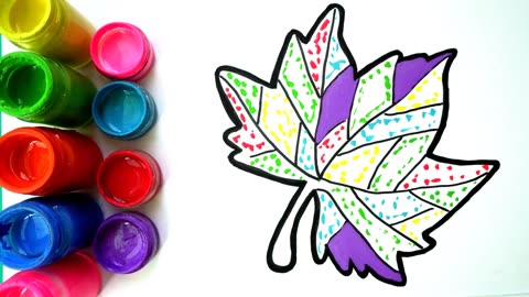 Street Art Acrylic Maple Leaf Full Colors, How to Paint