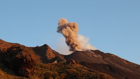 Volcano eruption: Stromboli in Sicily