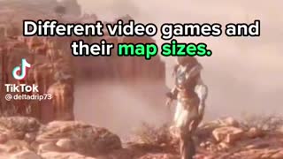 Different video games and their map sizes