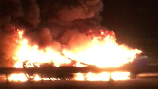 Flames Consume Multiple Car Accident