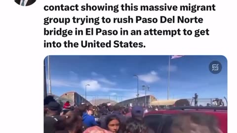Another video and angle of migrants rushing port of entry
