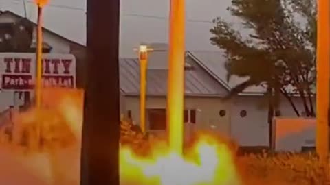 Sparks and flames burst from downed power lines in Naples, Florida