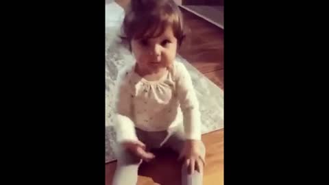 Little girl loses temper because she can't get a drink