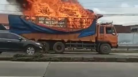 LPG transport truck caught fire