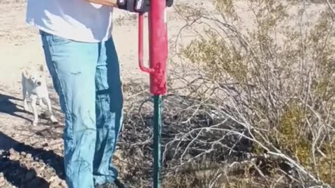 Building a fence at the Homestead.