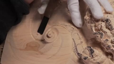 Wood Carving Dragon| To use technic of Japanese traditional wood carving| Woodworking