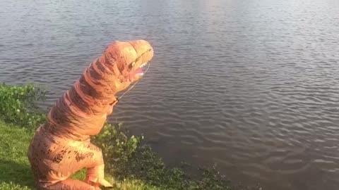 T-rex catches a big fish