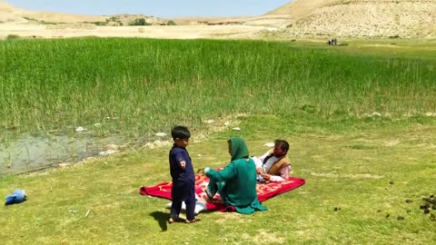 Simple village culture afghan people life, village girl life, mountain village life