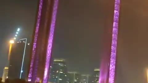 Beautiful view of Dubai Frame in Night