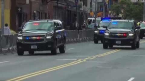 Present Trump motorcade has arrived at the courthouse