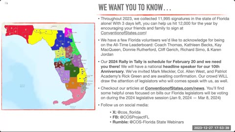 COSA-FL 2023 Year End Report (In lieu of December Town Hall)