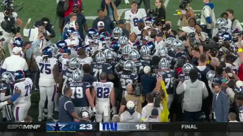 semi-heated moment at the end of Cowboys-Giants game(1)
