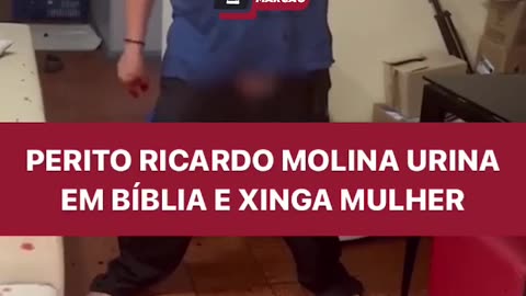 Vídeo mostra perito Ricardo Molina urinando em Bíblia e xingando ex-mulher