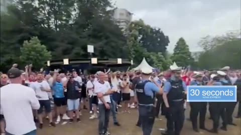 Serbian fans taking the mickey out of English fans