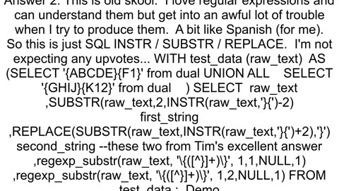 Oracle SQL Extracting text between two characters