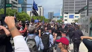 PROTESTER RUSHES TRUMP MOTORCADE AFTER LEAVING FEDERAL COURT IN MIAMI