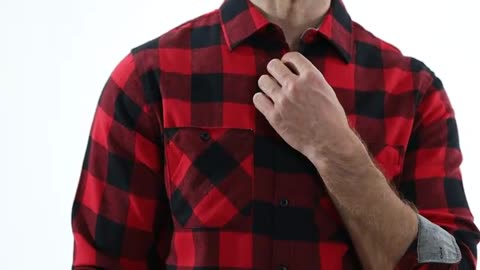 Snap Buttons Flannel Shirts for Men Regular Fit Mens Long Sleeve Shirt