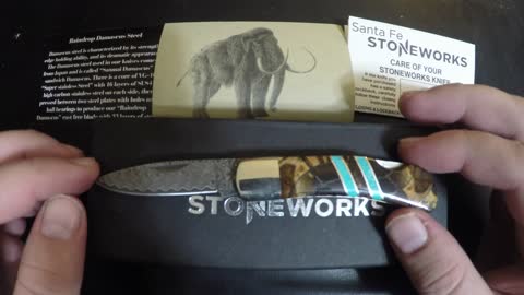 Unboxing Mammoth Tusk Knife with Damascus Steel