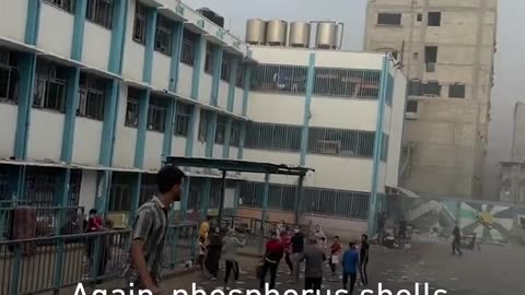 Israeli warplanes hit UNRWA schools in Gaza with illegal white phosphorus