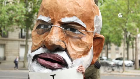 Indian Prime Minister Modi's visit to Paris protested