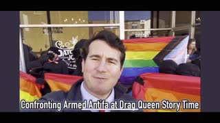 Alex Stein confronts Antifa on drag shows for kid. Parenting is an issue here