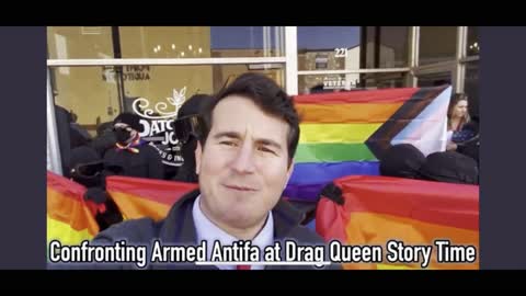 Alex Stein confronts Antifa on drag shows for kid. Parenting is an issue here
