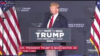 Donald Trump mocks Biden by appearing to get lost at the stage