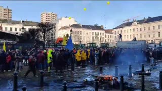 European Farmers Besiege the EU Parliament in Brussels.