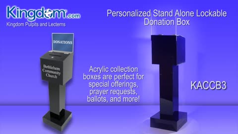 Stand Alone Lockable Donation Box - Black - KACCB3