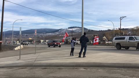 Start of Today's Freedom Convoy Through Okanagan Feb 26, 2022