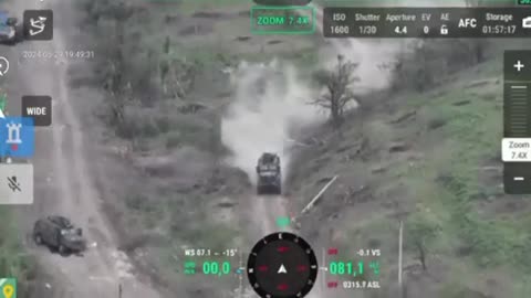 Ukrainian MaxPro armored carrier under INTENSE FPV drone strikes...