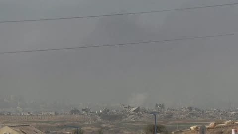 Israeli strikes on northern Gaza seen from Sderot