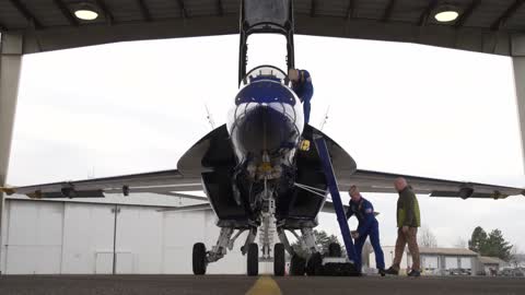 F-18 "Blue Angel" arrives at PANGB for site survey