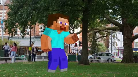 Minecraft Funny Dancing in the Square Near the Trees